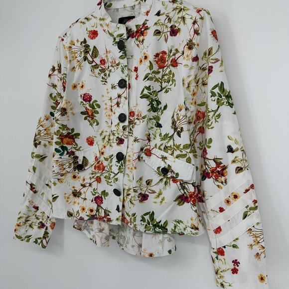 Disney Alice Through the Looking Glass Jacket Womens Small White Floral Boho - Picture 5 of 10